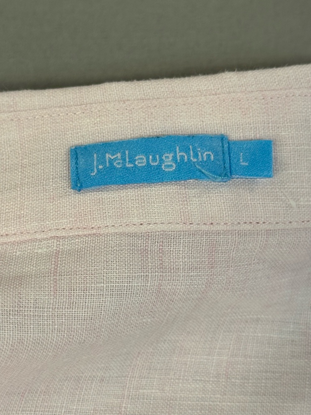 J. McLaughlin Britt Linen Shirt, Button Down, Light Pink - Womens Large - Picture 4 of 14